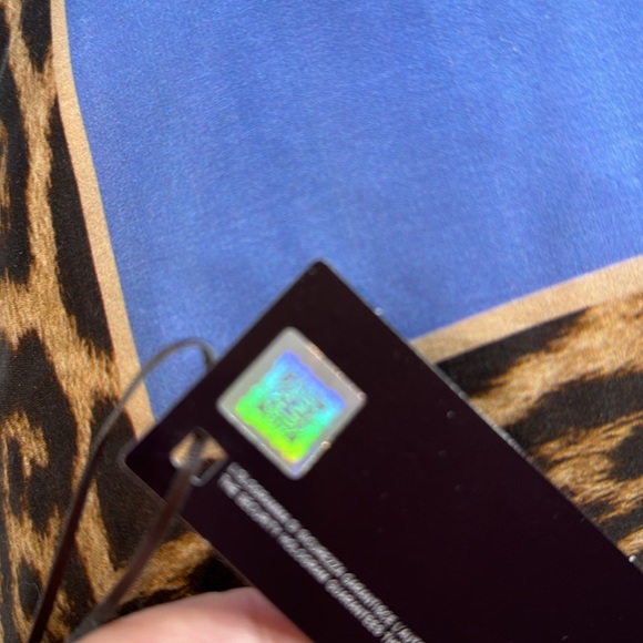 ROBERTO CAVALLI NWT NEW TAG XLARGE BLUE GOLD BLACK LEOPARD ACCENT THROW PILLOW - Picture 8 of 15